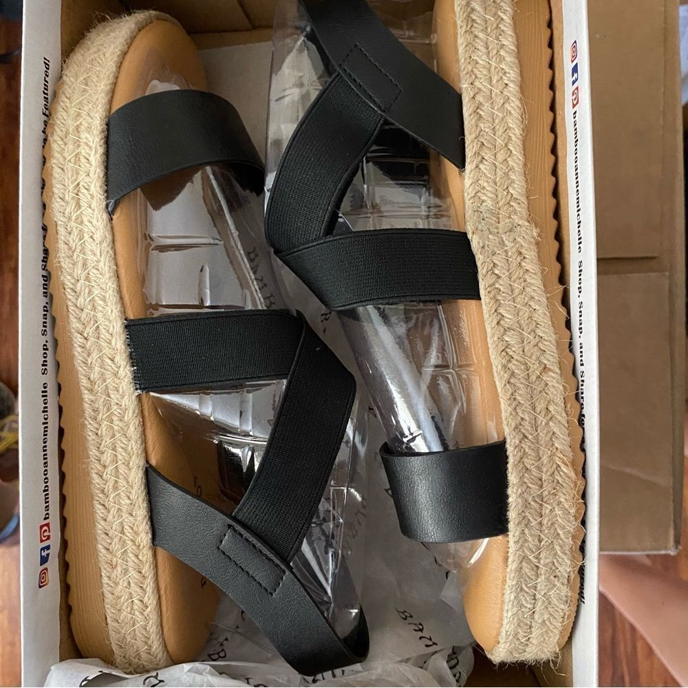 Bamboo Slip on Strap Sandals